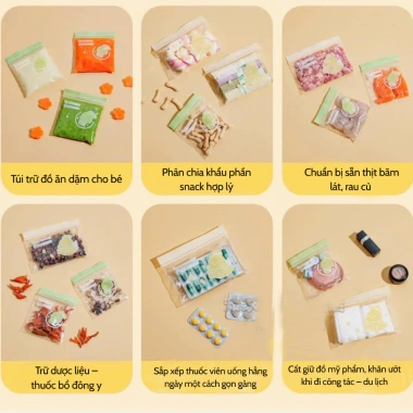 Túi Zip Đựng Thực Phẩm Bé Nhiều Kích Cỡ Dễ Ghi Chú, Tái Sử Dụng, Giá 28.000₫