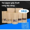 Túi Zip Giấy Kraft 1KG Đáy Đứng Có Cửa Sổ - Đựng Thực Phẩm, Giá 120.000 VNĐ