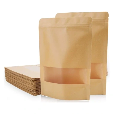 Túi Zip Giấy Kraft 1KG Đáy Đứng Có Cửa Sổ - Đựng Thực Phẩm, Giá 120.000 VNĐ