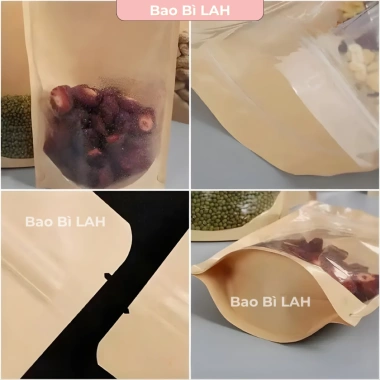 Túi Zip Giấy Kraft 1KG Đáy Đứng, Mặt Trong Mặt Giấy, Cán Màng Chống Thấm Nước - Đựng Thực Phẩm, Giá 150.000 VND 2