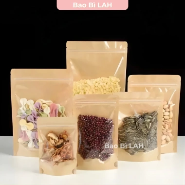 Túi Zip Giấy Kraft 1KG Đáy Đứng, Mặt Trong Mặt Giấy, Cán Màng Chống Thấm Nước - Đựng Thực Phẩm, Giá 150.000 VND 4