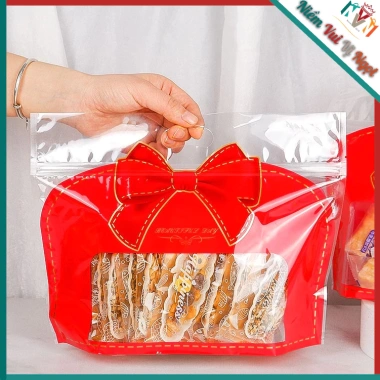Túi Zip To 50 Túi Bánh Mì Sandwich, Quà Tết, Bánh Kẹo Nơ Đỏ - Giá 130k 4