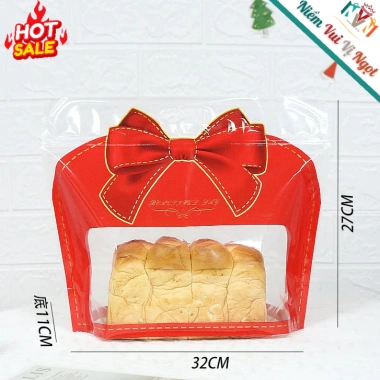 Túi Zip To 50 Túi Bánh Mì Sandwich, Quà Tết, Bánh Kẹo Nơ Đỏ - Giá 130k 6