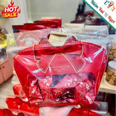 Túi Zip To 50 Túi Bánh Mì Sandwich, Quà Tết, Bánh Kẹo Nơ Đỏ - Giá 130k 9