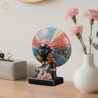 Tượng bán thân phụ nữ châu Phi - Đồ trang trí cho kệ, bàn, màn hình, giảm 20% 2