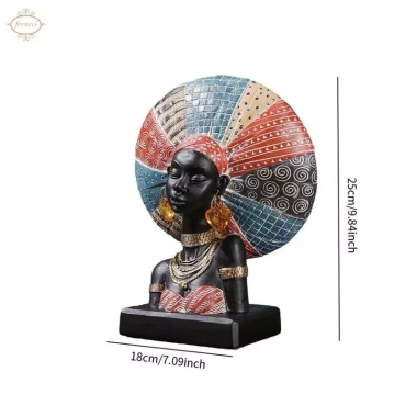 Tượng bán thân phụ nữ châu Phi - Đồ trang trí cho kệ, bàn, màn hình, giảm 20% 5