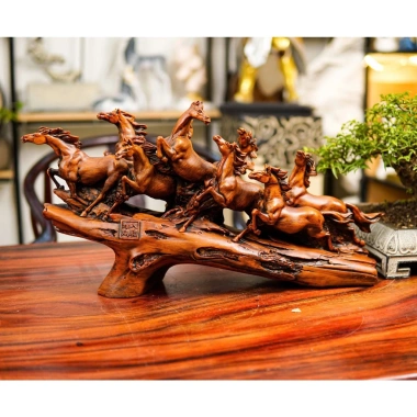 Tượng Bát Mã Truy Phong Mã Đáo Thành Công - Trang trí phòng khách, quà tân gia, khai trương, ưu đãi 644.400₫