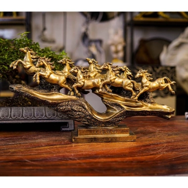 Tượng Bát Mã Truy Phong Mã Đáo Thành Công - Trang trí phòng khách, quà tân gia, khai trương, ưu đãi 644.400₫