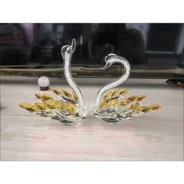 Tượng cặp Thiên Nga Pha Lê Sang Trọng Decor nhà cửa, quà tân gia, kèm hộp quà, 329.000đ