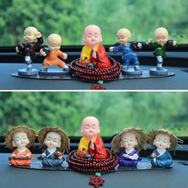 Tượng chú tiểu không gõ mõ - Đồ trang trí xe ô tô và nhà cửa, giữ tâm thanh tịnh