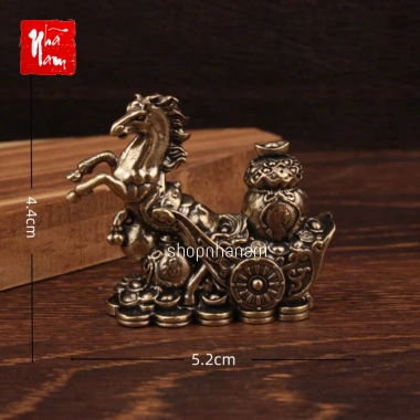 Tượng đồng ngựa kéo xe tiền phong thủy – trang trí bàn làm việc, chiêu tài lộc, chỉ 35.010đ
