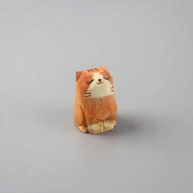 Tượng gỗ Chó Shiba & Mèo Vàng - Quà tặng, treo balo, túi xách, ví - 115.000 VND