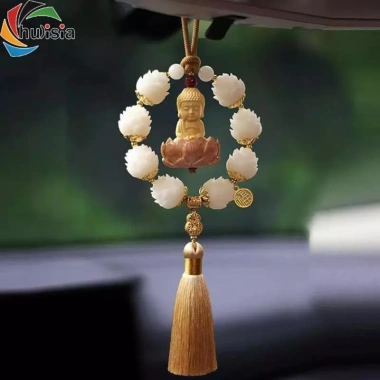 Tượng Phật Mặt Dây Chuyền Ô Tô Treo Xe Phong Thủy Gương Chiếu Quà Tặng 181.5k 3