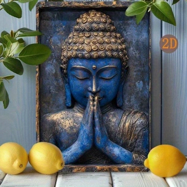 Tượng Phật Xanh Kim Loại HELLOYOUNG Nghệ Thuật Treo Tường Trang Trí Nhà Thiền Yoga Giá ưu đãi 105.559 VND