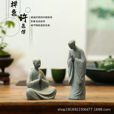 Tượng tăng nhân bái Phật Deco - Trang trí tiểu cảnh, bán cạn, terrarium, chỉ 30.999₫ 2