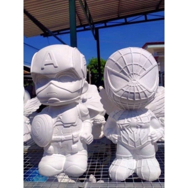 Tượng Thạch Cao Tô Màu Siêu Nhận Người Nhện Size Lớn 20-24cm Tặng Vỉ 8 Màu và Cọ Vẽ Giá Ưu Đãi 39.000₫