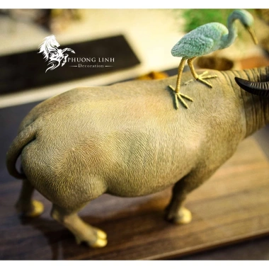 Tượng Trâu phong thủy Hạc cưỡi lưng trâu - Decor nội thất, giá chỉ 1.067.500 VNĐ