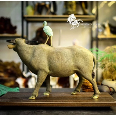Tượng Trâu phong thủy Hạc cưỡi lưng trâu - Decor nội thất, giá chỉ 1.067.500 VNĐ