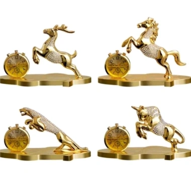 Tượng trâu vàng đính đá, đồng hồ + nước hoa – phong thủy nhà, taplo ô tô, giá 199.000 VND