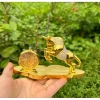 Tượng trâu vàng đính đá, đồng hồ + nước hoa – phong thủy nhà, taplo ô tô, giá 199.000 VND 7