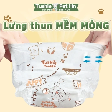 Tushie Treats 12 cái Tã Quần/Băng Vệ Sinh Chó Cái XXS 0.3‑1.5kg Không Ngột Ngạt Giá 34.000₫