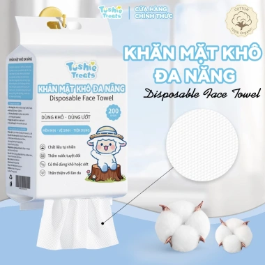 Tushie Treats 200 rút mặt khô, lau ướt, không rụng xơ không kích ứng, 50.000 VND Tushie Treats 200 rút mặt khô, lau ướt, không rụng xơ không kích ứng, 50.000 VND