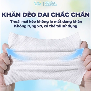 Tushie Treats 200 rút mặt khô, lau ướt, không rụng xơ không kích ứng, 50.000 VND 3 Tushie Treats 200 rút mặt khô, lau ướt, không rụng xơ không kích ứng, 50.000 VND 3