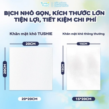 Tushie Treats 200 rút mặt khô, lau ướt, không rụng xơ không kích ứng, 50.000 VND 7 Tushie Treats 200 rút mặt khô, lau ướt, không rụng xơ không kích ứng, 50.000 VND 7