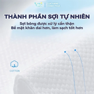 Tushie Treats Khăn mặt khô đa năng lau khô và lau ướt, cotton tự nhiên không rụng xơ, không kích ứng, 60 rút - chỉ 20.000đ 4 Tushie Treats Khăn mặt khô đa năng lau khô và lau ướt, cotton tự nhiên không rụng xơ, không kích ứng, 60 rút - chỉ 20.000đ 4