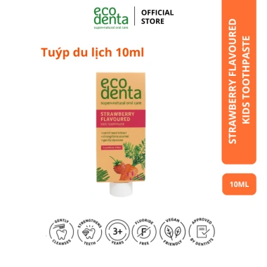 Tuýp 10ml Kem đánh răng Ecodenta vị dâu cho trẻ em, chiết xuất cà rốt - Giá ưu đãi 40.250 VND