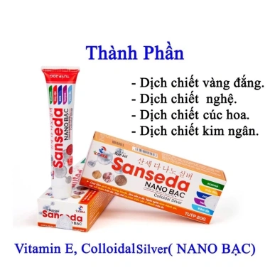Tuýp bôi ngoài da SANSEDA Nano Bạc chính hãng - Ngăn sẹo làm dịu kháng khuẩn - 150k