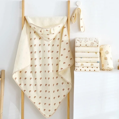 Ủ choàng muslin 4 lớp kèm đai cao cấp Uni Baby 180k - Giúp bé sơ sinh ngủ ngon