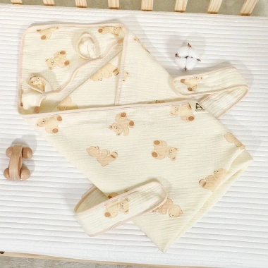 Ủ choàng muslin 4 lớp kèm đai cao cấp Uni Baby 180k - Giúp bé sơ sinh ngủ ngon