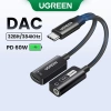 Ugreen 2 trong 1 USB-C sang Hifi 3,5mm + Cáp sạc PD 60W, vỏ từ tính cho iPhone 15, MacBook M3