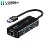 Ugreen 20.265 CR103: Bộ chuyển USB 3.0 sang LAN 10/100/1.000 + 3 HUB USB 3.0, giá chỉ 458.000₫