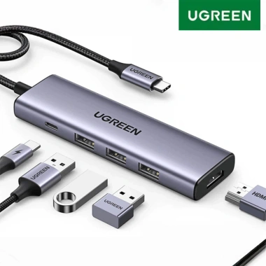 UGreen 5 trong 1 USB-C Hub: HDMI 4K, PD 100W, USB3.0 5Gbps Mac Laptop PC - 882.200₫