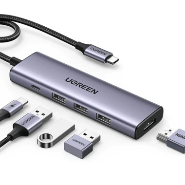 UGreen 5 trong 1 USB-C Hub: HDMI 4K, PD 100W, USB3.0 5Gbps Mac Laptop PC - 882.200₫