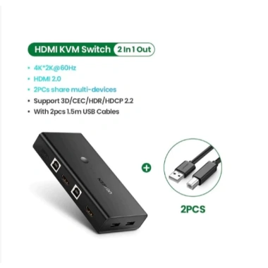 Ugreen 50.744 KVM HDMI 2 USB - Bộ chuyển đổi 2 máy tính dùng 1 màn hình, giá 853.200₫ 4