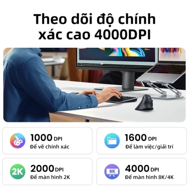 UGREEN Chuột không dây Bluetooth 5.0 +2.4G, 4.000 DPI, bấm im lặng, tương thích Laptop PC Tablet Mac OS – Giá chỉ 312.620₫ 4