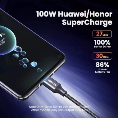 Ugreen Dây Cáp Sạc Nhanh USB-C 6A 100W - Siêu Nhanh, Bảo Mật, Giá Chỉ 90.200 VND cho Laptop & Điện Thoại 3