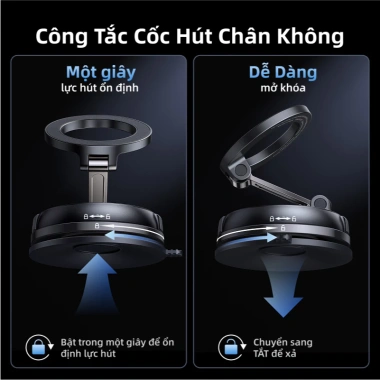 UGREEN Giá Đỡ Điện Thoại Xe 360° Chân Không Không Gập, Xoay Chắc, Lực Hút Mạnh cho iPhone 12‑16 Pro Max - Giá 229.000đ 6