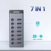 Ugreen HUB 7 cổng USB 3.0 5Gbps vỏ nhôm, công tắc bật tắt, kèm nguồn 12V2A giá 490k 3