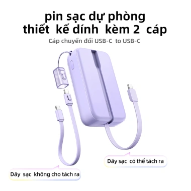 UGREEN Pin Sạc Dự Phòng 20.000mAh Đầy Màu Sắc - 2 Cáp USB-C Tích Hợp, PD 20W & SCP 22.5W, Giá Ưu Đãi 649.000₫