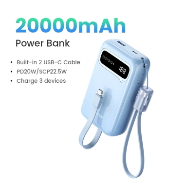 UGREEN Pin Sạc Dự Phòng 20.000mAh Đầy Màu Sắc - 2 Cáp USB-C Tích Hợp, PD 20W & SCP 22.5W, Giá Ưu Đãi 649.000₫
