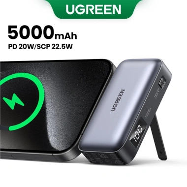 Ugreen Power Bank 5.000mAh PD20W/ SCP22.5W USB-C Mini Sạc Nhanh Di Động Cáp Tích Hợp - Giá 539.000₫
