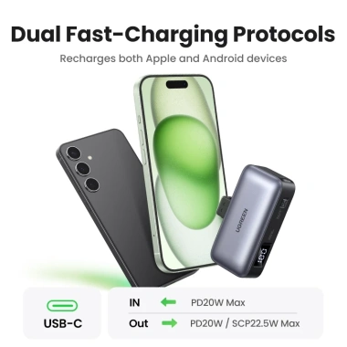Ugreen Power Bank 5.000mAh PD20W/ SCP22.5W USB-C Mini Sạc Nhanh Di Động Cáp Tích Hợp - Giá 539.000₫ 3 Ugreen Power Bank 5.000mAh PD20W/ SCP22.5W USB-C Mini Sạc Nhanh Di Động Cáp Tích Hợp - Giá 539.000₫ 3