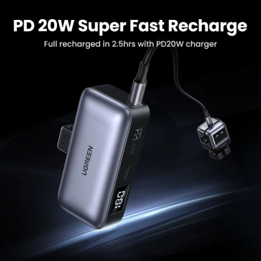 Ugreen Power Bank 5.000mAh PD20W/ SCP22.5W USB-C Mini Sạc Nhanh Di Động Cáp Tích Hợp - Giá 539.000₫