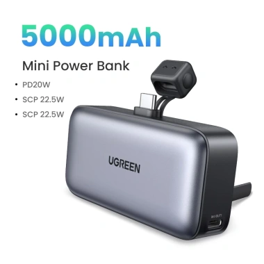 Ugreen Power Bank 5.000mAh PD20W/ SCP22.5W USB-C Mini Sạc Nhanh Di Động Cáp Tích Hợp - Giá 539.000₫ 10 Ugreen Power Bank 5.000mAh PD20W/ SCP22.5W USB-C Mini Sạc Nhanh Di Động Cáp Tích Hợp - Giá 539.000₫ 10