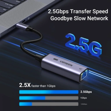 Ugreen Type-C sang LAN RJ45 2.5Gbps Bộ chuyển đổi USB-C tốc độ 2.500Mbps cho MacBook iPad Pro 8