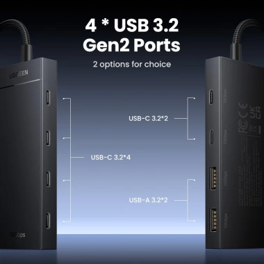 Ugreen USB-C Hub 10Gbps 4 trong 1 USB 3.2 - 4 cổng USB-C, tương thích Windows, MacBook, iPad, iPhone, Android